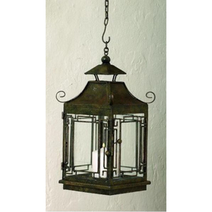 Atractiva Lámpara de Araña con Forma de Pagoda Azul con Detalles Dorados, Lámpara Colgante Eléctrica de Interior, Estilo Chinoiserie, Decoración para el Hogar - Product Image 2