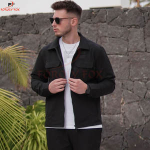 Nouvelle mode personnalisée Veste cargo décontractée en velours côtelé Cardigan Couleur unie Col montant Manches longues Vêtements d'extérieur décontractés - Product Image 5