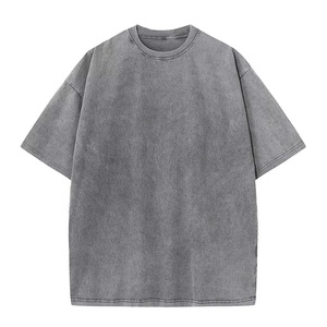 Vente en gros de t-shirts 100% coton pour hommes t-shirt surdimensionné lourd vintage uni Streetwear lâche décontracté délavé à l'acide chemise vierge style décontracté - Product Image 1
