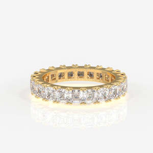 Asscher Cut Moissanite Diamond <b>Eternity</b> Band Sterling <b>Silver</b> <b>Ring</b> Unique and Elegant Moissanite <b>Rings</b> Product - Product Image 1