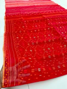 Exclusivo Deshi Dhakai RED Jamdani Sharee Calidad de exportación para mujeres TELA JAMDANI Azul VERDE Dorado Azul cielo de Bangladesh - Product Image 3