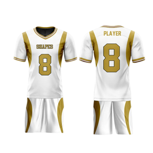 Ensemble de maillot et short de football américain unisexe respirant avec impression numérique de logo personnalisé, couleur et nom, nouveau design, équipe personnalisée - Product Image 1