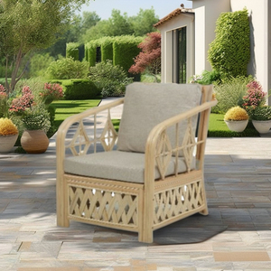 Sillón Mexicano Hecho a Mano en Ratán, Diseño Moderno, Gran Calidad para Hotel, Villa, Muebles de Exterior, Jardín, Patio, Balcón, Elegante - Product Image 1