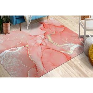 Coral Gold Marble <b>Rug</b>: Non-Slip Accent Carpet, Printed <b>Rug</b>,<b>Chenille</b> <b>Rug</b> - Product Image 3