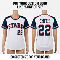 Jersey Baseball Tim Kustom 160 GSM Bird Eye Mesh Polyester Raglan Putih Biru Tua Merah Logo Kustom OEM ODM Label Pribadi