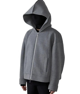 Prix d'usine – Nouveaux sweats à capuche zippés personnalisés style hip-hop pour l'hiver, coupe oversize courte et carrée, en coton épais – Fabricants - Product Image 1