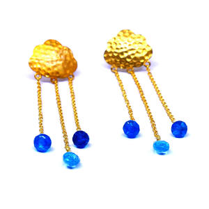 Apatita Plata tradicional de Ley 925 Piedras preciosas chapadas en oro Pendientes elegantes únicos para mujer - Product Image 4