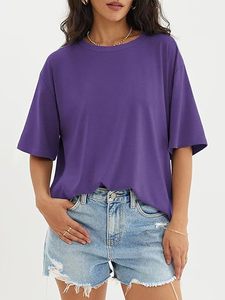 Camiseta de gran tamaño para mujer con estampado floral de algodón y manga corta y cuello redondo al por mayor - Product Image 3