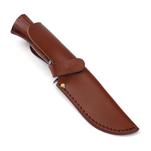 سكين تخييم خارجي عالي الجودة دمشقي مع غمد جلد منتج يدوي الصنع - Product Image 6