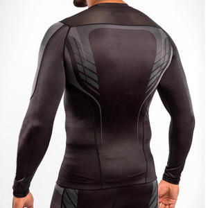 Protector de erupción de manga larga de compresión negro para hombre de última llegada de calidad superior para gimnasio, correr, MMA, surf, camiseta atlética - Product Image 6