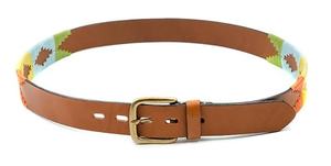 Red <b>White</b> And Blue <b>Polo</b> Belt With Brass Buckle Classic Gaucho Style Argentine Leather Belt For Men And Women Outfits - Product Image 4