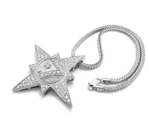 Collier Hip-Hop Tendance pour Homme, Pendentif en Argent 925 avec Diamant de Laboratoire Sertie (5 % de diamants, 7 étoiles) - Product Image 3