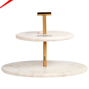 Handmade Eco Friendly 2 Tier Round Marble <b>Cupcake</b> <b>Stand</b> for Home Decor Dessert <b>Stand</b> - Product Image 1
