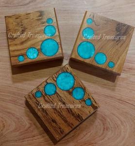 Indien fait à la main de haute qualité en résine époxy tasse à thé sous-verres plateaux tampons et tapis-prix de gros accessoires de boisson pour la maison - Product Image 2