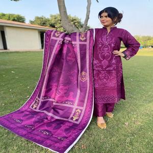 Trajes de Invierno Pakistaníes al por Mayor, Trajes de Invierno al por Mayor, Diseño de Shalwar Kameez para Mujer, Trajes de Khaddar Bordados de Diseñador - Product Image 1