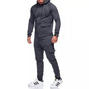 Nuevo diseño, venta al por mayor, conjuntos para hombre, alta calidad, algodón, poliéster, multibolsillo, traje Cargo para hombre, chándales para hombre con logotipo personalizado - Product Image 4