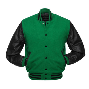 High Quality <b>Men's</b> Varsity <b>Jacket</b> Blue Color and <b>White</b> Sleeve Winter Stand Collar Wool Chenille Embroidery Varsity <b>Jacket</b> - Product Image 4