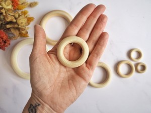Natural wooden rings Macrame wooden rings <b>Kitchen</b> Decor Smooth Wooden restaurant home wedding decor hotel office tableware - Product Image 5
