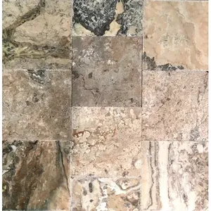 Antiguo Onyx 8x8 Travertino Piso Azulejo de pared Borde cincelado cepillado Caja de 5 - Product Image 1