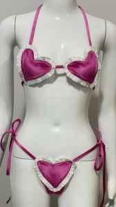 Ensemble de bikini personnalisé unisexe de haute qualité 2 pièces avec décoration de ceinture brodée en élasthanne/nylon Service OEM disponible - Product Image 5