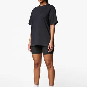 Camisetas de peso pesado para mujer, camiseta informal para mujer, camiseta de gran tamaño, transpirable, 100% de algodón - Product Image 5