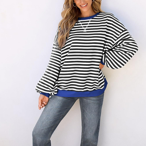 Sudadera de Mujer de Color Sólido, Hombros Caídos, Cuello Redondo, Transpirable, con Logotipo Personalizado, Talla Grande, de Algodón, Estilo Francés - Product Image 5