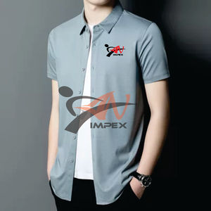 Camisa de franela de algodón informal para hombre Impresión personalizada de alta calidad 100% Botones de tela de satén de algodón Material personalizado flexible Primavera - Product Image 3