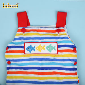 Pantalones Cortos de Algodón/Spandex con Bordado a Mano Personalizable BB3066 para Bebés, Diseño de Peces Coloridos, OEM, ODM, Venta al Por Mayor - Product Image 5