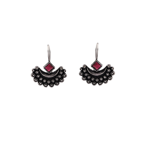 Pendientes Colgantes Vintage con Diseño de Luna Punteada Marrón OX, Clásicos Religiosos de Aleación y Latón con Ámbar y Perla para Fiestas - Product Image 2