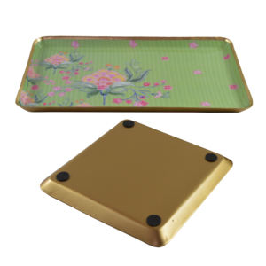 Luxury Gold Theme Metal Enamel Tray 2 Sizes <b>Kitchen</b> <b>Accessories</b> Serving Tray Wholesale Price Manufactured <b>Decorative</b> Purpose - Product Image 6