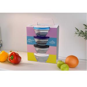 Juego de 4 recipientes de almacenamiento de plástico de 250cc con tapa de plástico - Product Image 1