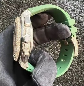 Montre de luxe pour homme rectangle glacé Moissanite diamant brillant boîtier automatique en acier inoxydable cadran en cristal fenêtre mécanique - Product Image 3