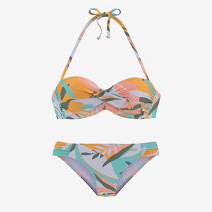 Conjunto de Bikini Bandeau Push-Up para Mujer, Traje de Baño de Dos Piezas, Logotipo Frontal Sólido, Ropa de Playa, Proveedor Mayorista OEM - Product Image 4