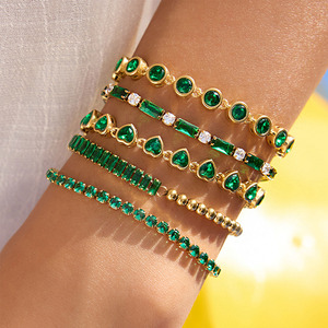 MIRADIA Bracciale Impermeabile Placcato Oro con Zirconi, Gioiello di Marca Famosa in Acciaio Inossidabile, Braccialetto alla Moda - Product Image 3