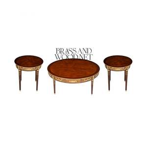 Juego de Mesa de Centro y Mesa Auxiliar Redondas de Madera de Lujo - Product Image 1