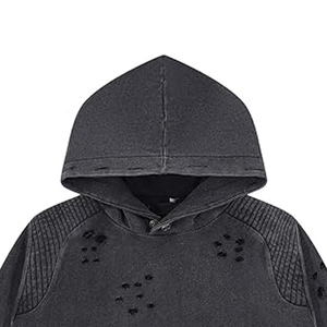 Pull chaud en coton délavé à l'acide vente en gros de sweats à capuche décontractés pour hommes/sweats à capuche décontractés de luxe en coton imprimé de logo personnalisé - Product Image 3