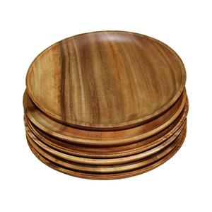 Plato de servicio redondo de madera de acacia hecho a mano de alta calidad Acabado natural Ecológico y sostenible - Product Image 5