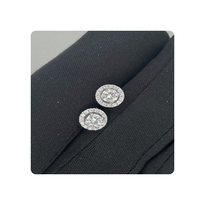 Boucles d'oreilles élégantes en or blanc 14 carats avec diamants naturels 0,60 CTW, bijoux classiques - Product Image 5