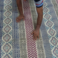 Anpassbarer Gestreifter Bedruckter Baumwoll-Chenille Teppich Umweltfreundlich Fleckbeständig Weiche Heimdekoration für Küche und Bad