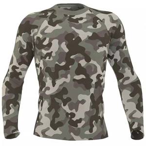 Chemises de compression à manches longues personnalisées avec motif camouflage pour hommes vêtements de sport serrés à séchage rapide chemises en polyester de musculation pour hommes contre les éruptions cutanées - Product Image 4