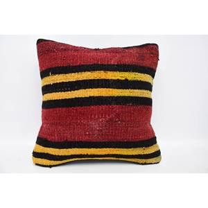 Multicolor Wool Kilim 18x18 Inch Decorative Cushion Woven Vintage Leaves Print Pattern Portable for Bedding Sofa Christmas Use - Product Image 1