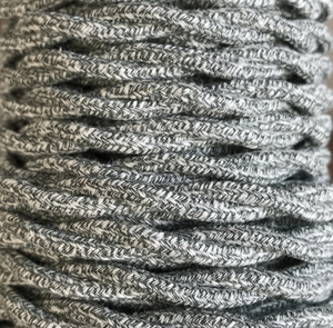 Striscia di 5 metri. Cavo decorativo in tessuto intrecciato grigio in cotone battuto (CABEXT2TA09) - Product Image 1