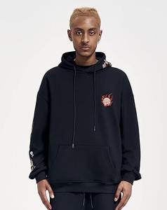 Streetwear Sweats à capuche graphiques lourds brodés de dragon pour hommes - Product Image 3