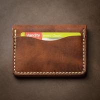 Porte-cartes de visite en cuir véritable, durable, au design créatif, porte-badge, portefeuille vintage pour cartes de crédit, taille personnalisable