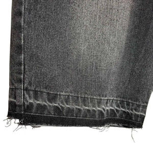 Short en jean ample droit baggy vintage pour hommes, short délavé noir avec broderie de logo personnalisé, short de style streetwear pour hommes - Product Image 5