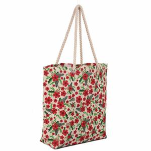 Sac fourre-tout pour femme en jute Poignée en corde torsadée Motifs sérigraphiés Fermeture écologique Épaule Shopping Plage Utilisation Fabriqué en Inde - Product Image 1