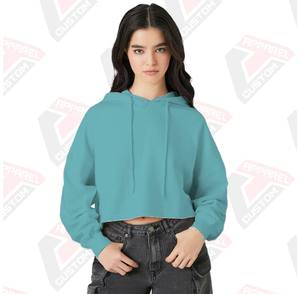 Sweat à capuche élégant et confortable pour femmes 100% coton pour la superposition d'hiver Design brodé Impression numérique Teint uni - Product Image 4