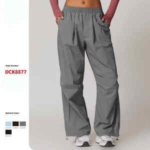 Pantalon de sport en toile léger durable et confortable anti-rides conception de taille moyenne pour le sport Fitness usage décontracté - Product Image 5