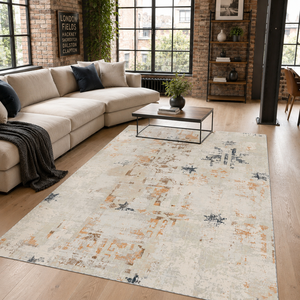 Netline Home Painted Heritage Navy Blue <b>Washable</b> <b>Rug</b> - Product Image 1