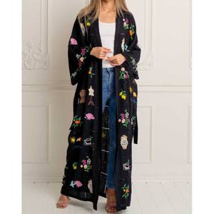 Kimono long pour femmes, design ouvert sur le devant, offrant un port confortable et un style sans effort pour les besoins de la mode quotidienne - Product Image 6